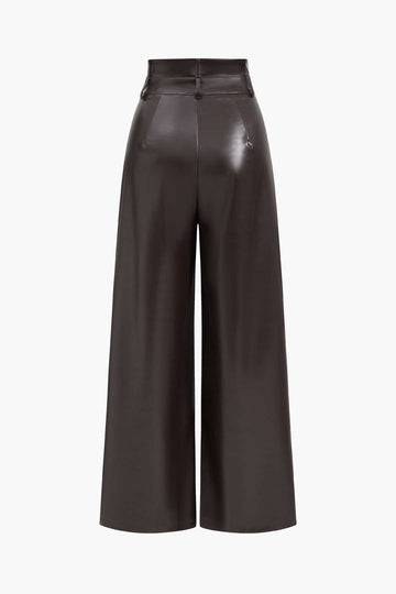 Faux Leather High Waist Trousers