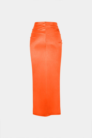 Twist Dettall High Slit Midi Skirt