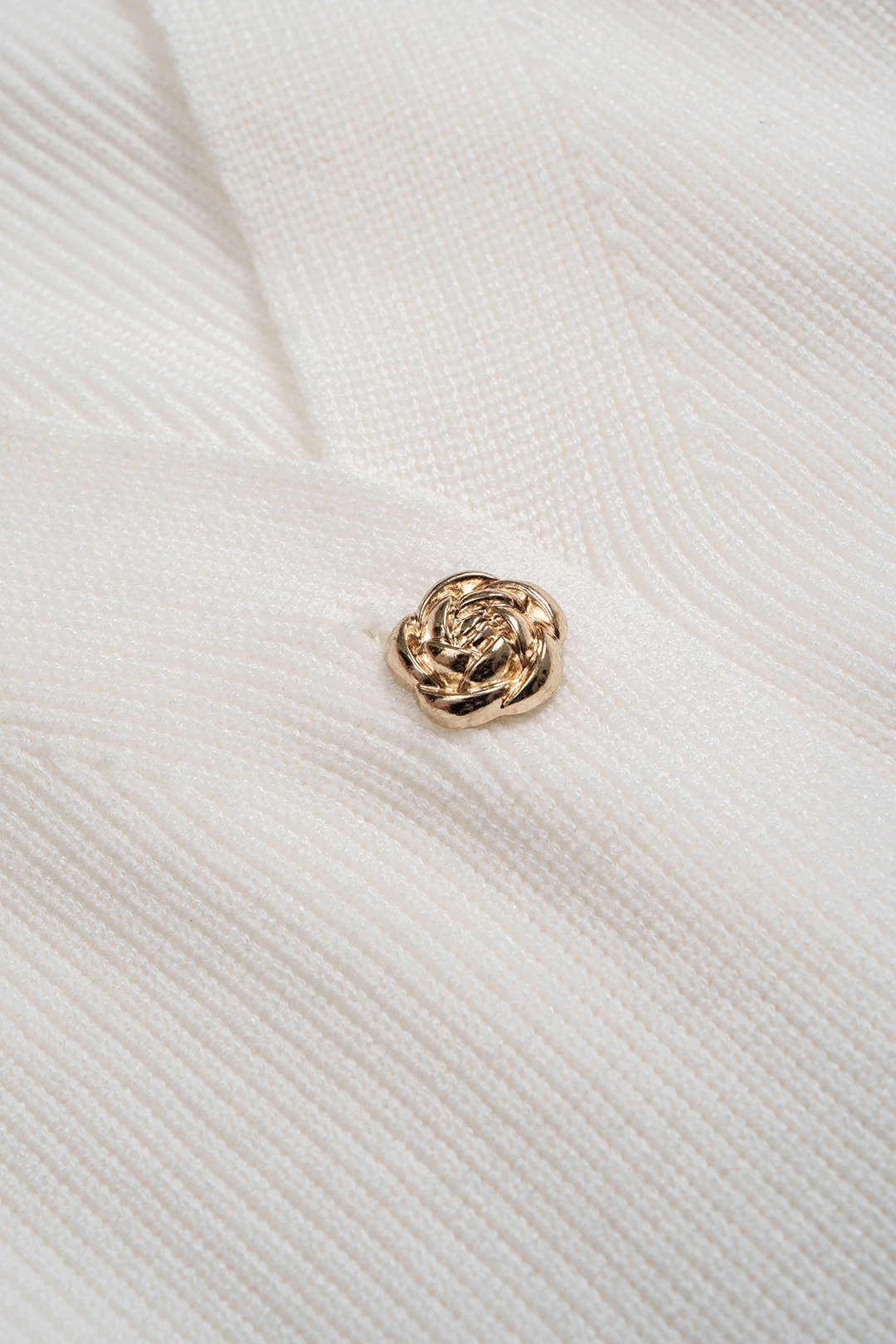 Knit Metallic Button V-Neck Long Sleeve Dress