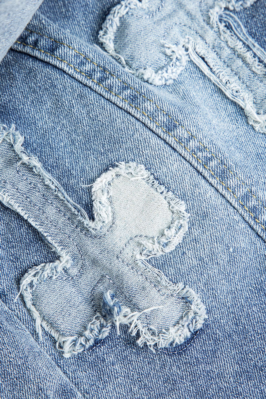 Cross Patch nödställd denimjacka och minikjoluppsättning