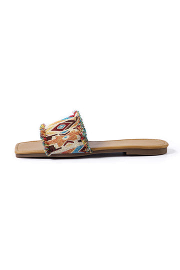 Bohemian Geometric Print Slippers