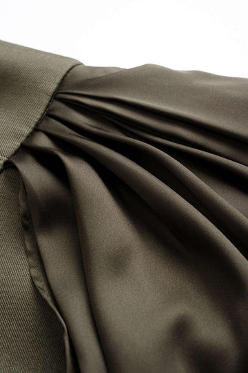 Satin Asymmetrical Ruched Skirt