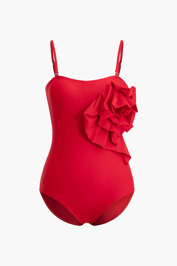 3D Flower Cami One-piece Swimsuit