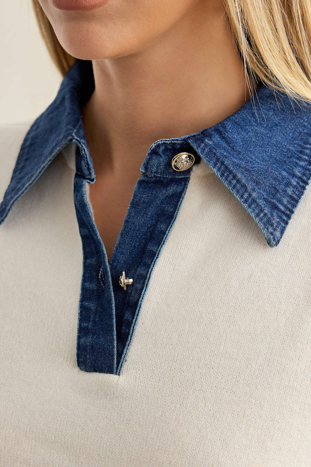 Sweater Patchwork Long-Sleeve Top