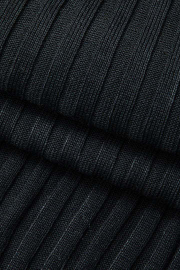 Asymmetrical Feather Detail Long Sleeve Slit Knit Midi Dress