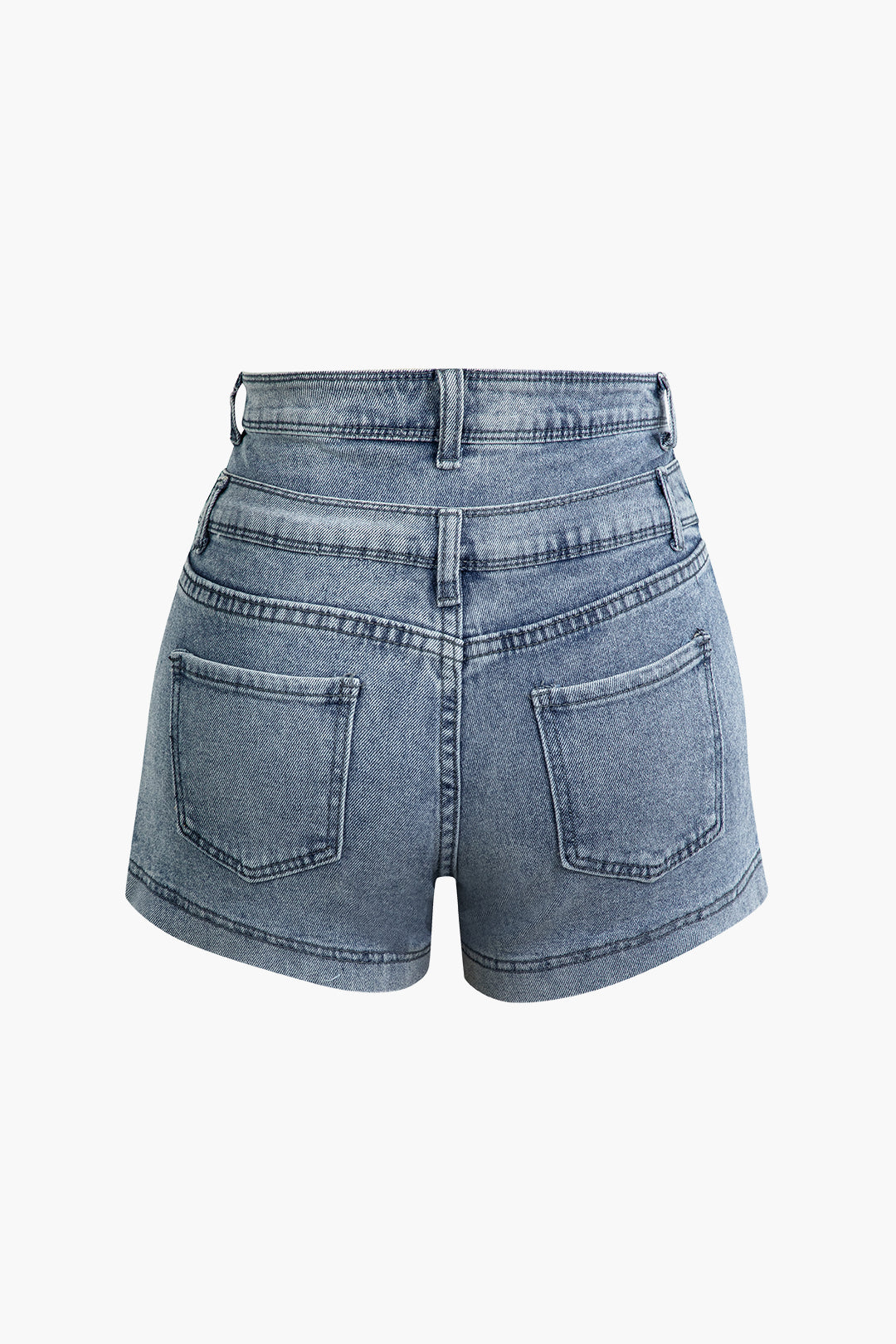 Layer Wrap Flap Pocket Denim Shorts