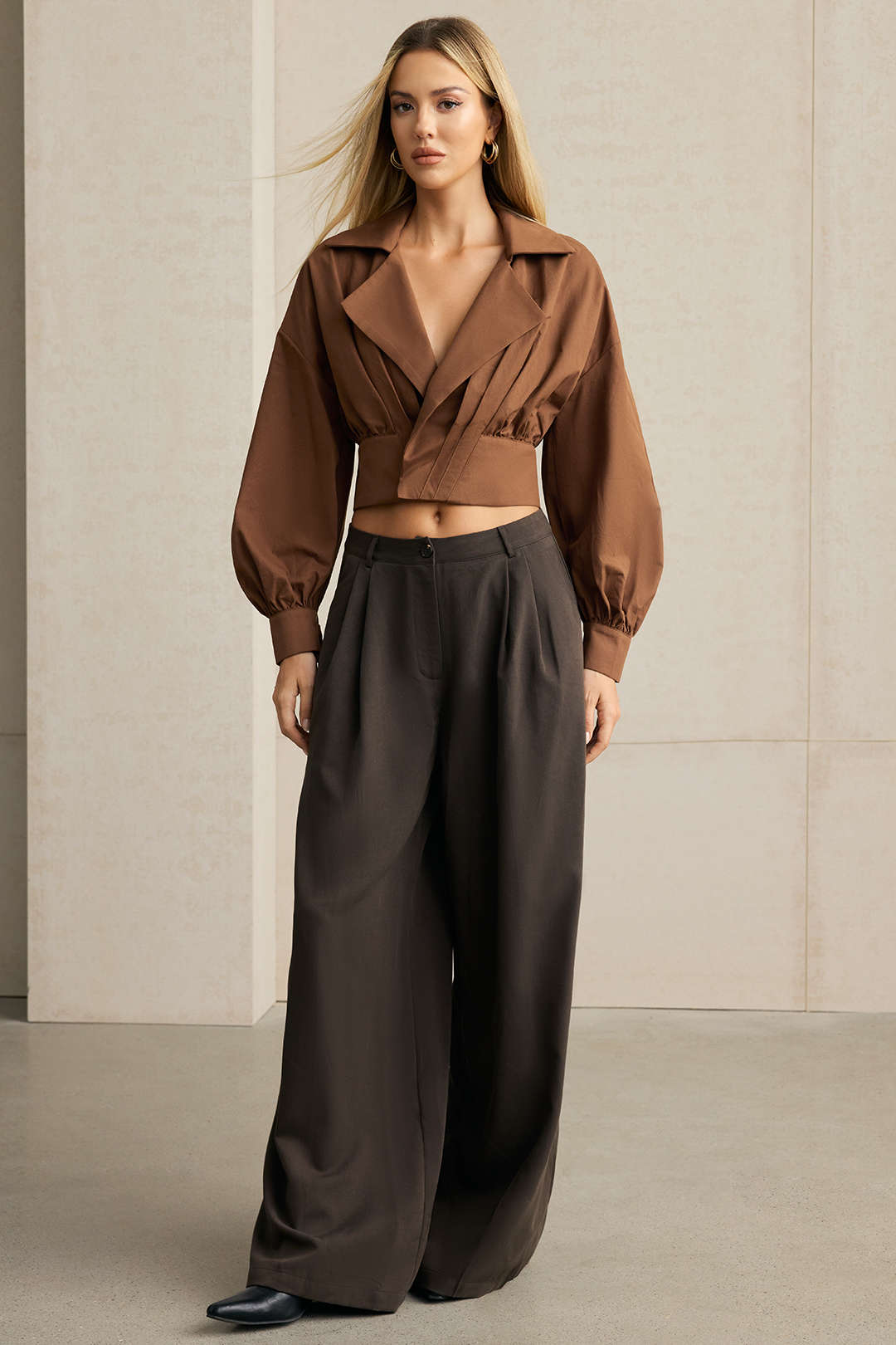 Ruched V-Neck Jacket