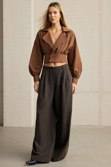 Ruched V-Neck Jacket