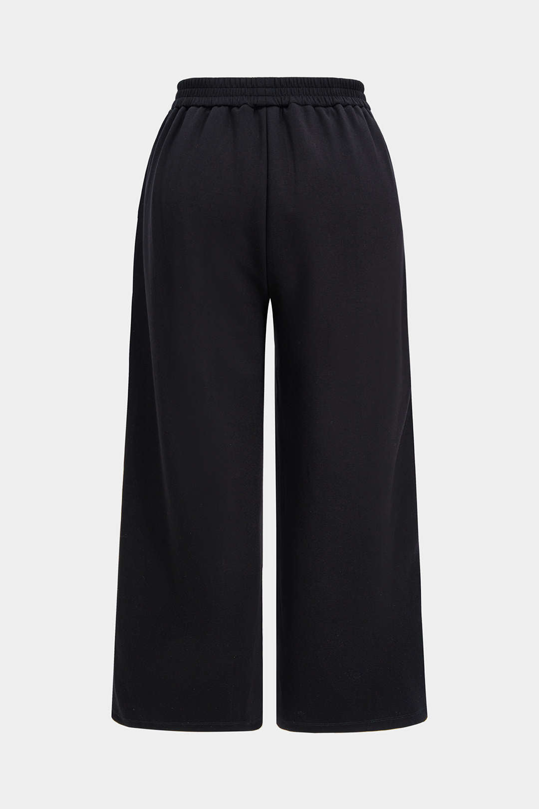 Patchwork plus taille de taille plus à manches longues et à taille haute les pantalons à jambe large de taille haute