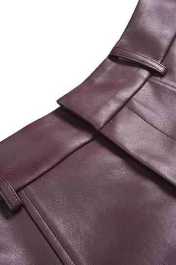 Faux Leather High Waist Wide Leg Shorts