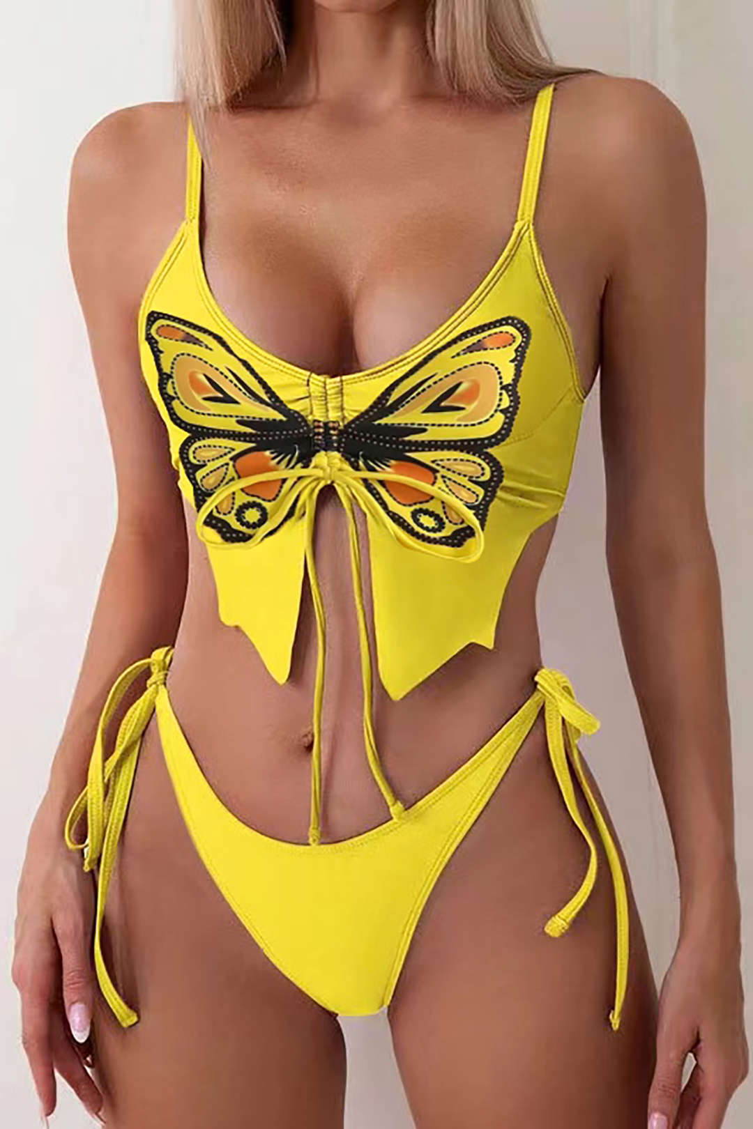 Conjunto de bikini con estampado de mariposas