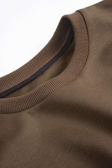 Contrast Asymmetrical Round Neck Sweatshirt