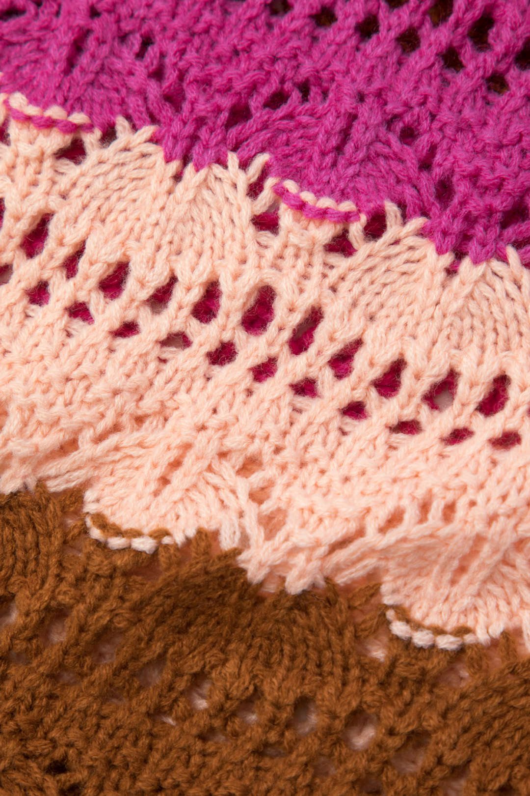 Multicolored Stripe Crochet V-neck Knit Top