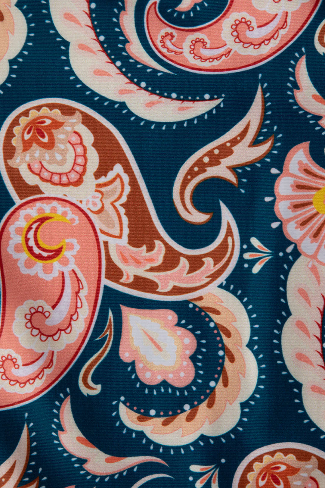 Paisley Print Tie Front One-piece Swimsuit