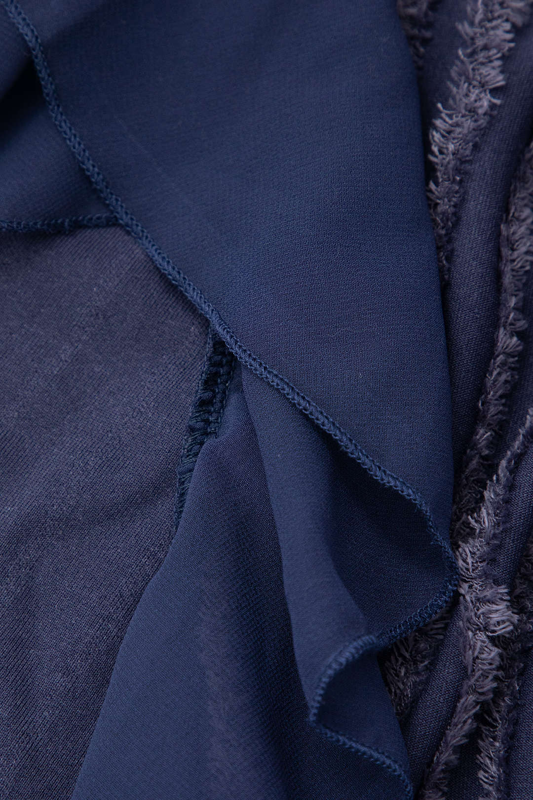 Frayed Detail Ruffle Strapless Maxi Dress