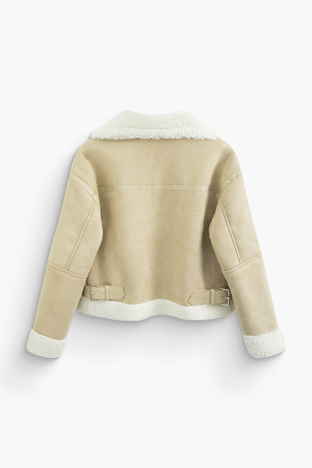 Faux Shearling Stand Collar Jacket
