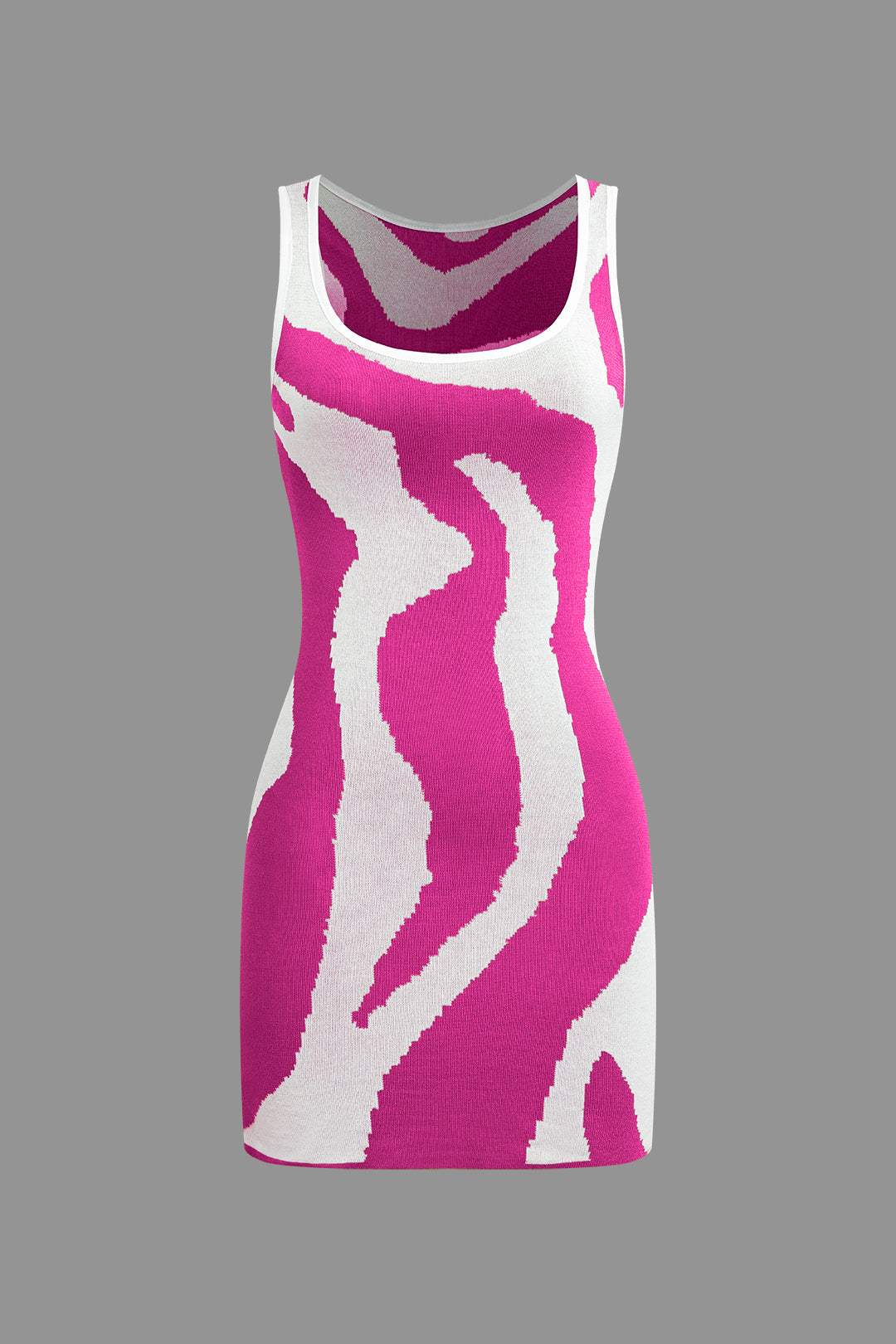 Contrast Sleeveless Knit Mini Dress