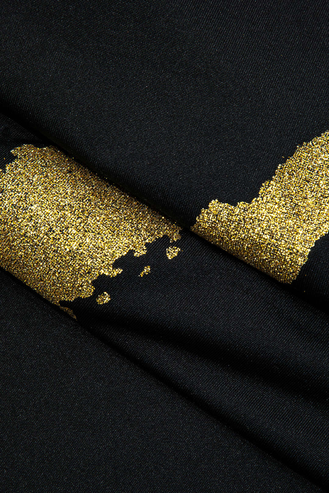 Gold Foil Stamping Print Strapless Midi Dress
