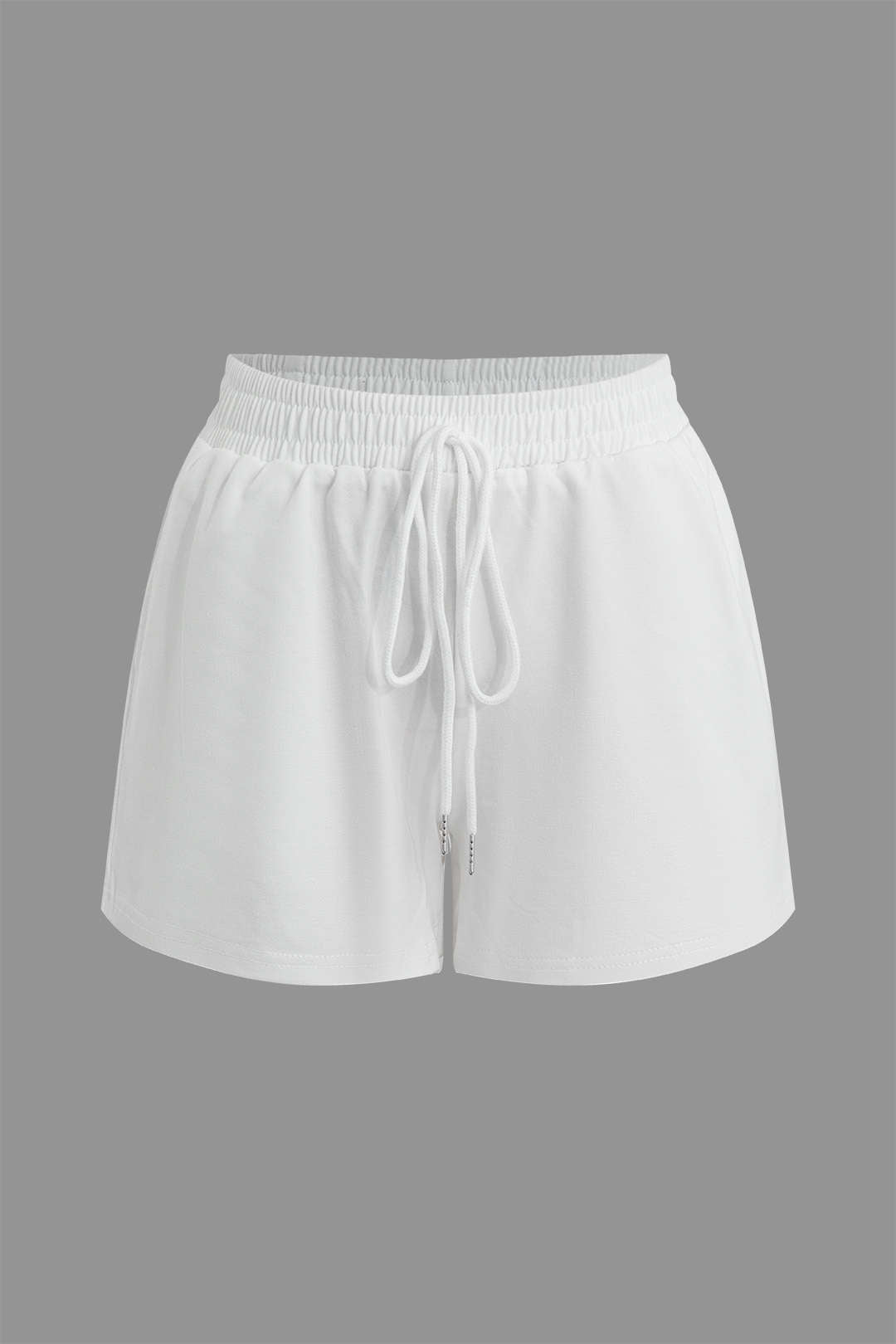 Solid Drawstring Shorts Set