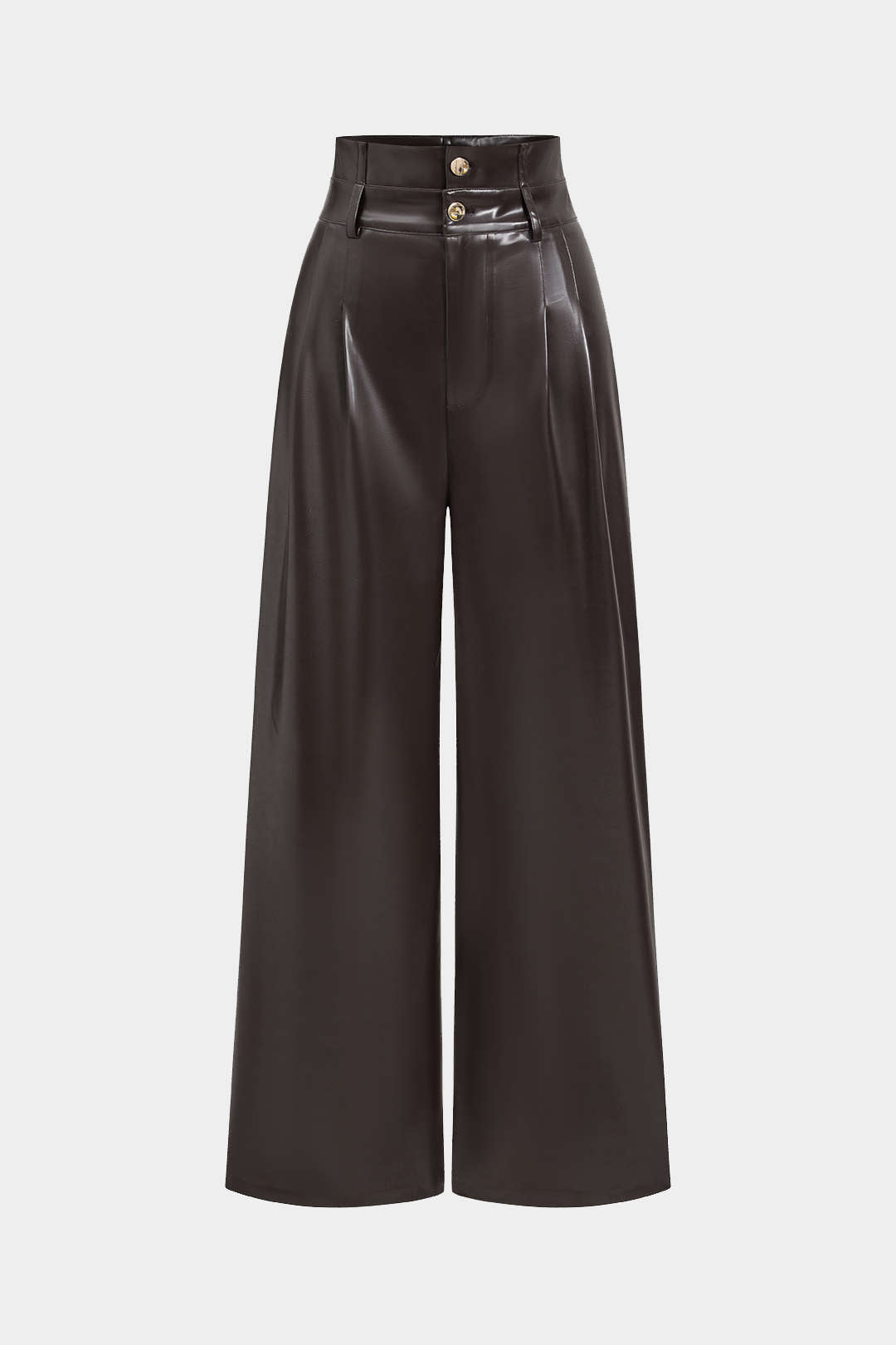 Faux Leather High Waist Trousers