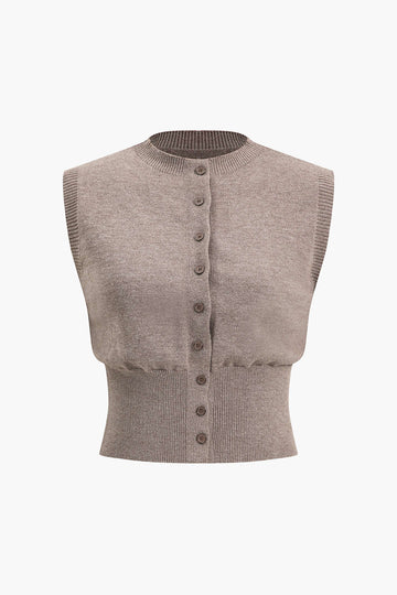 Tanktop des Button -Pullovers