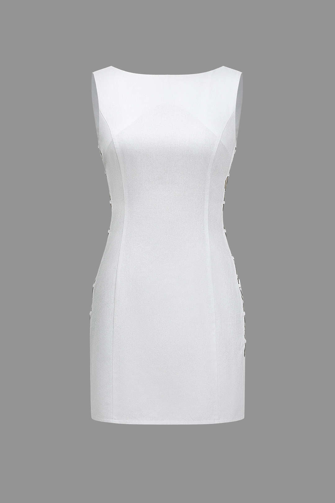 Solid Cut Out Ring Side Mini Dress