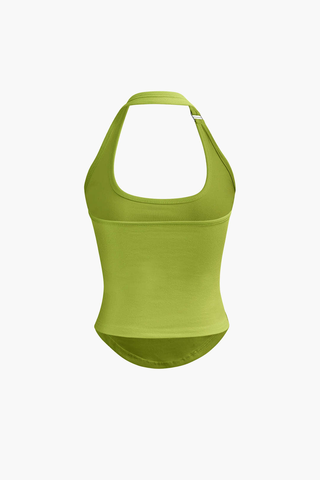 Bażiku Solid Halter Curved Hem Tank Top