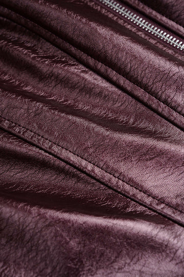 Faux Leather Zipper Corset Jacket