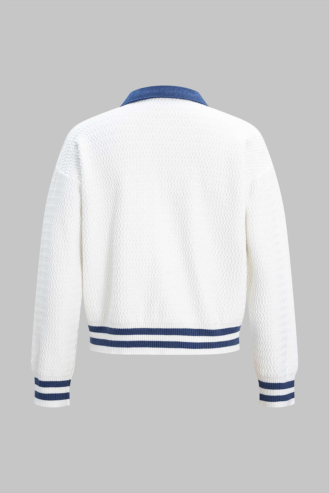 Knit Metallic Button Contrast Sweater Cardigan