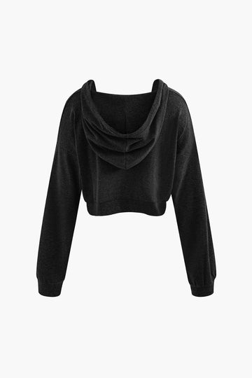 Basic V-neck Sleeveless Maxi Dress And Hooded Crop Sweatshirt Set