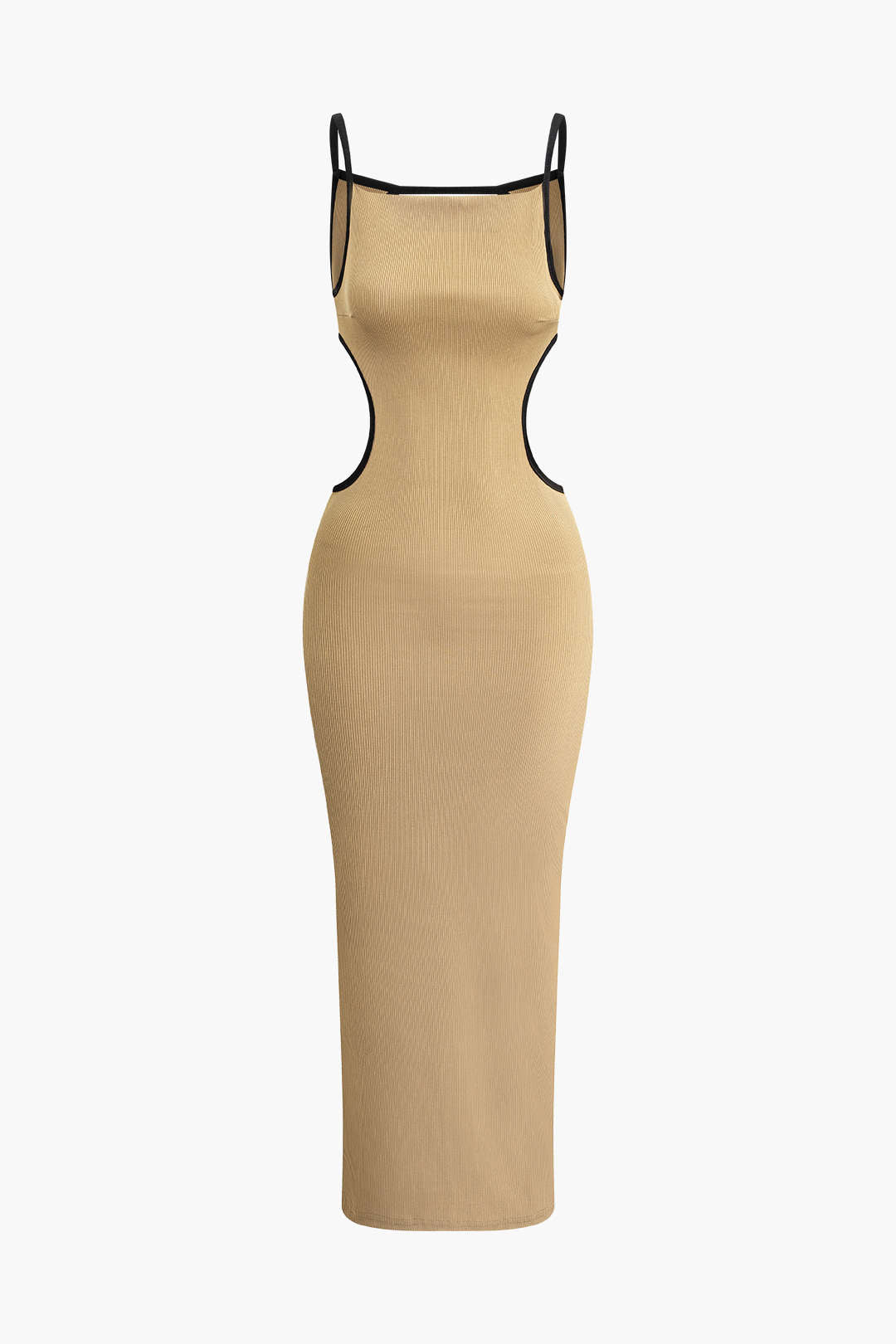 Contrast Cut Out Backless Slip Maxi Dress Micas Contrast Cut Out Backless Slip Maxi Dress Micas