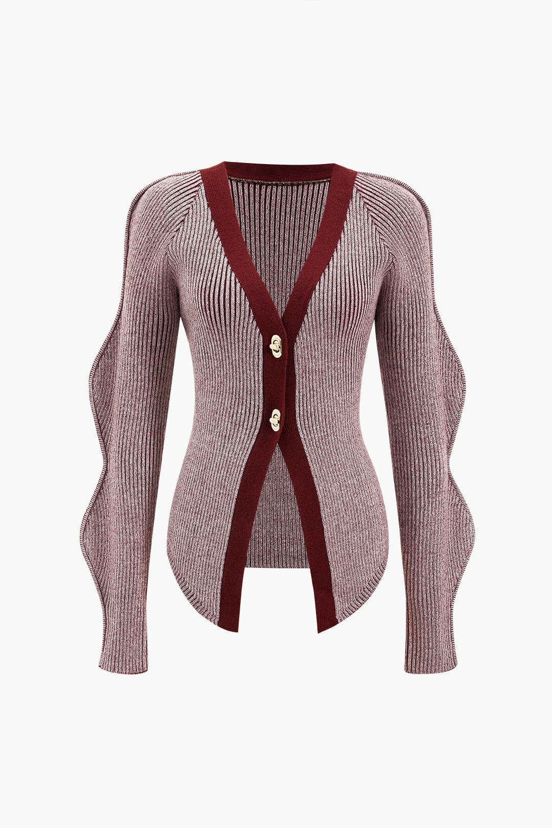 Cardigan con bottoni in maglia tinta unita