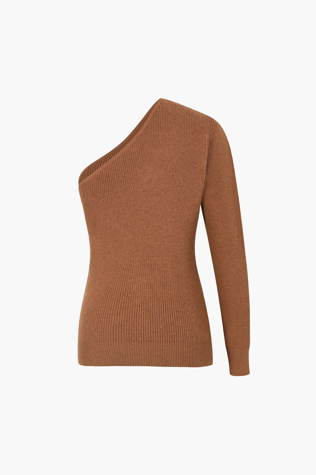 Ribbed One-Shoulder Sweater Top