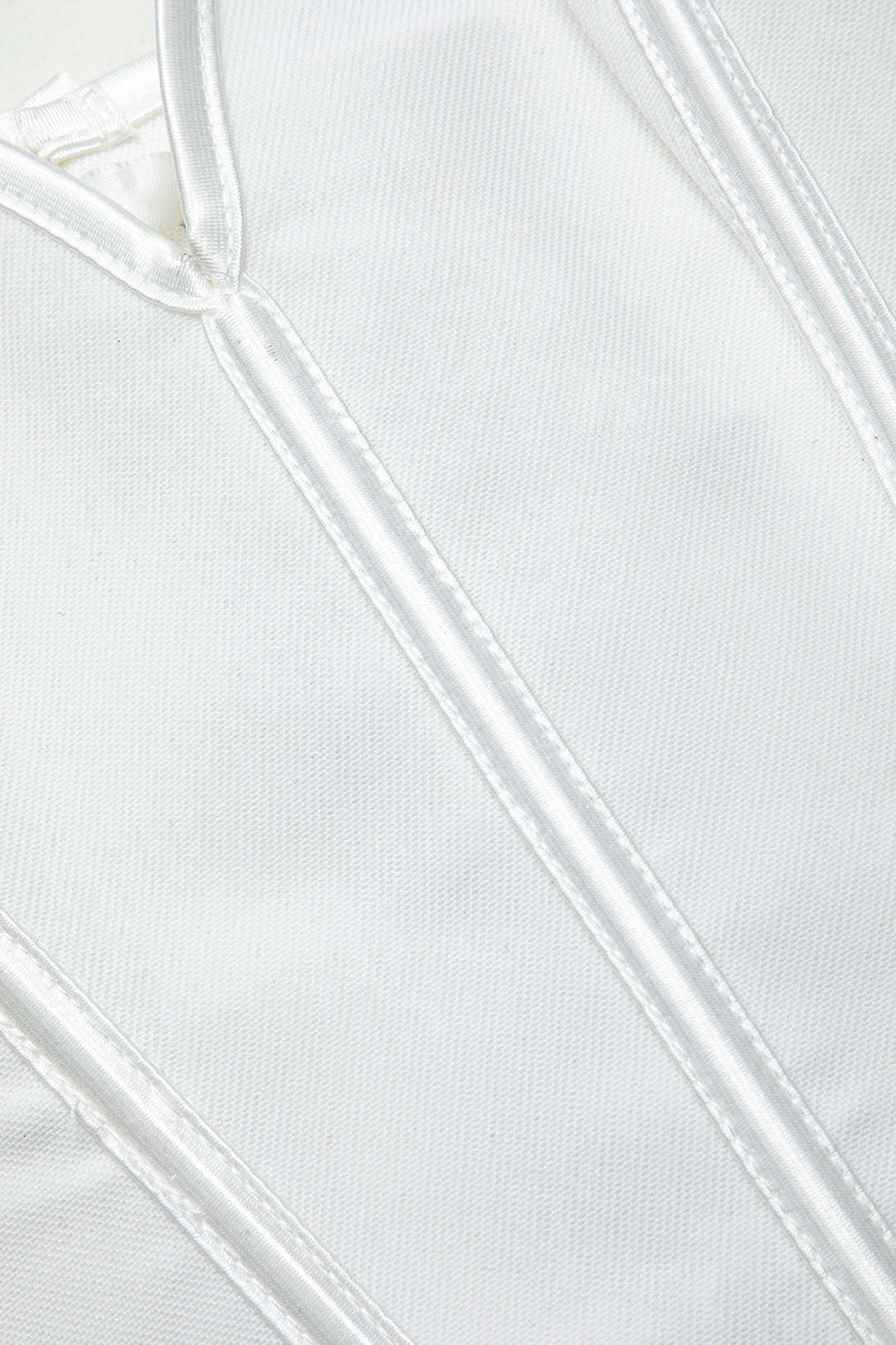 Sweetened Style White Dot Print Tie-Back Long Sleeve Bustier Top