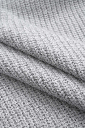 Knit Off-Shoulder Ribbed Side Slit Long Sleeve Dress