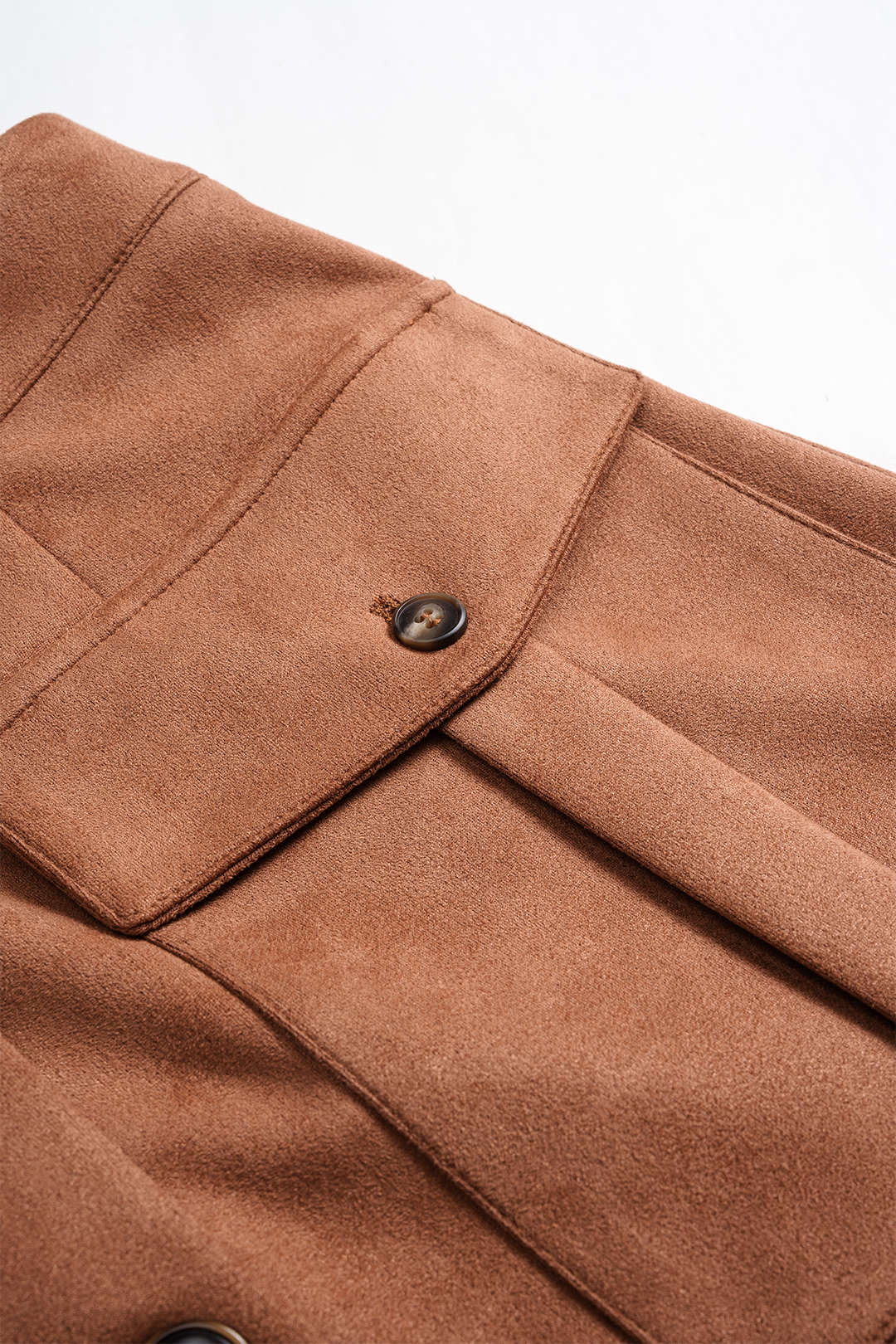 Suede Button Pocket Skirt