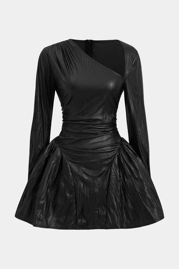 Ruched asimetriku kmiem twal Mini dress