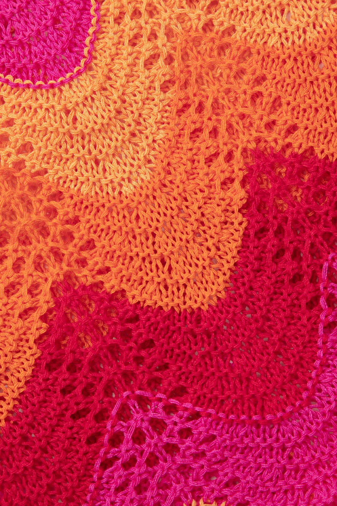 Color Block Crochet Knit Short Sleeve Top