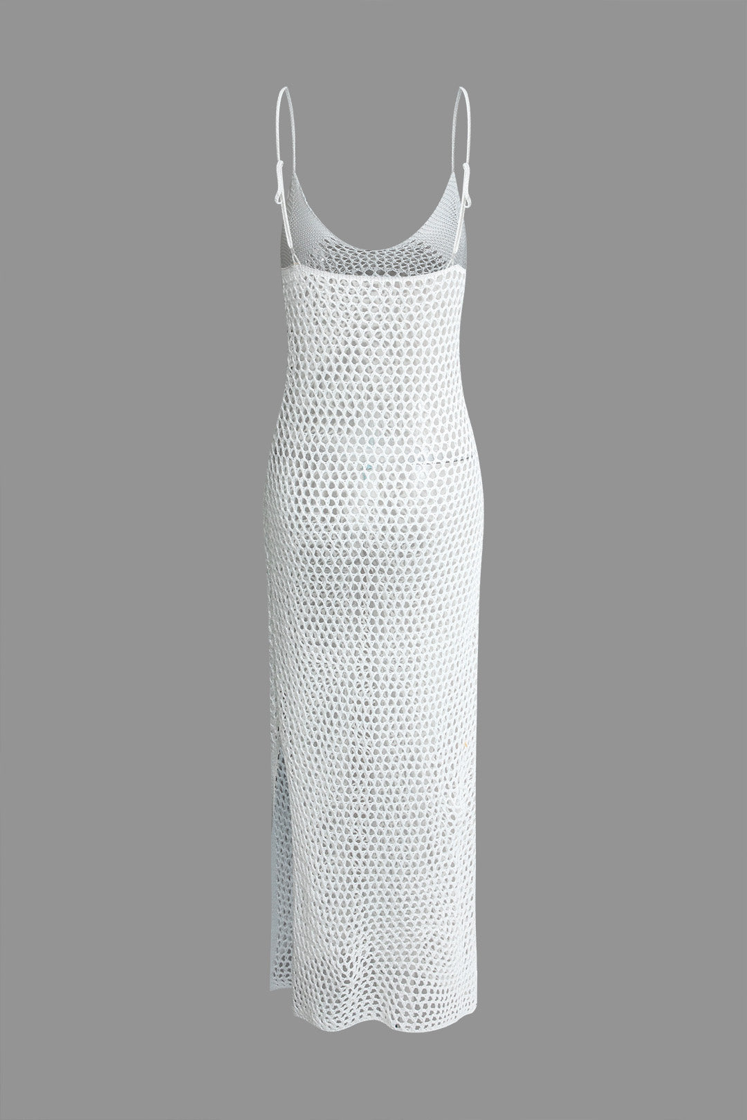 V-neck Open Knit Backless Cover Up Maxi Dress