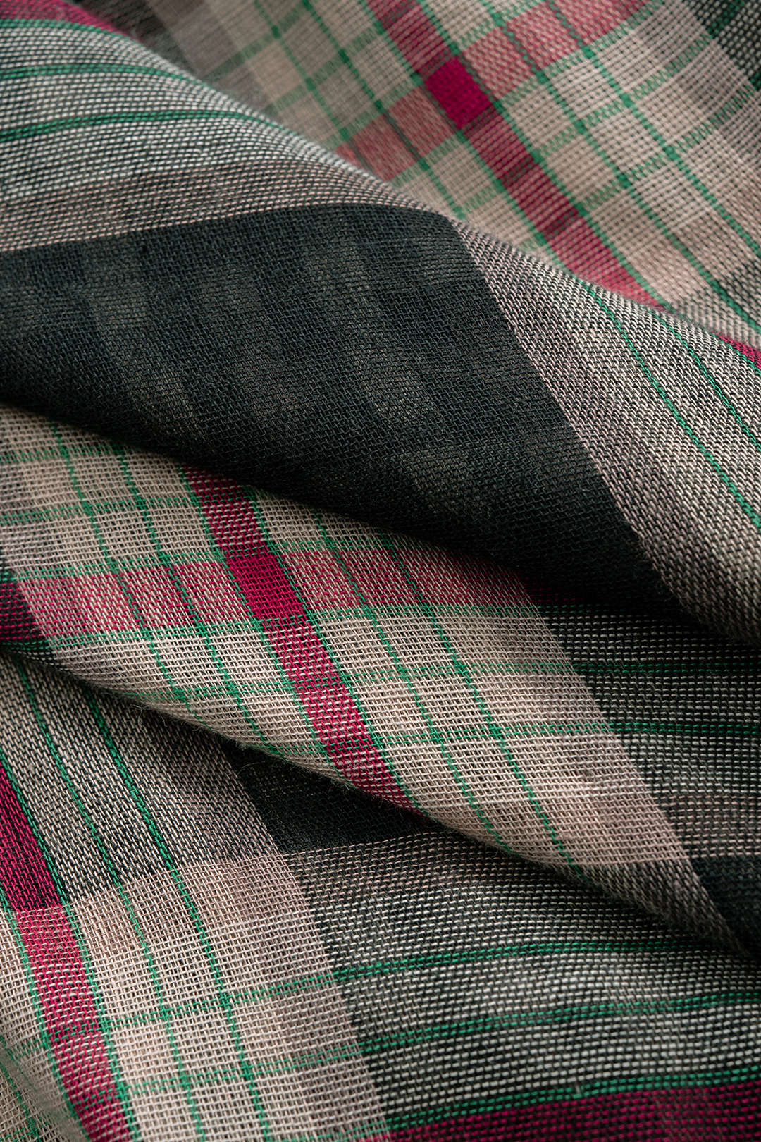 Plaid Print Tie Front High Waist Skirt