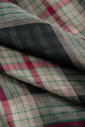 Plaid Print Tie Front High Waist Skirt