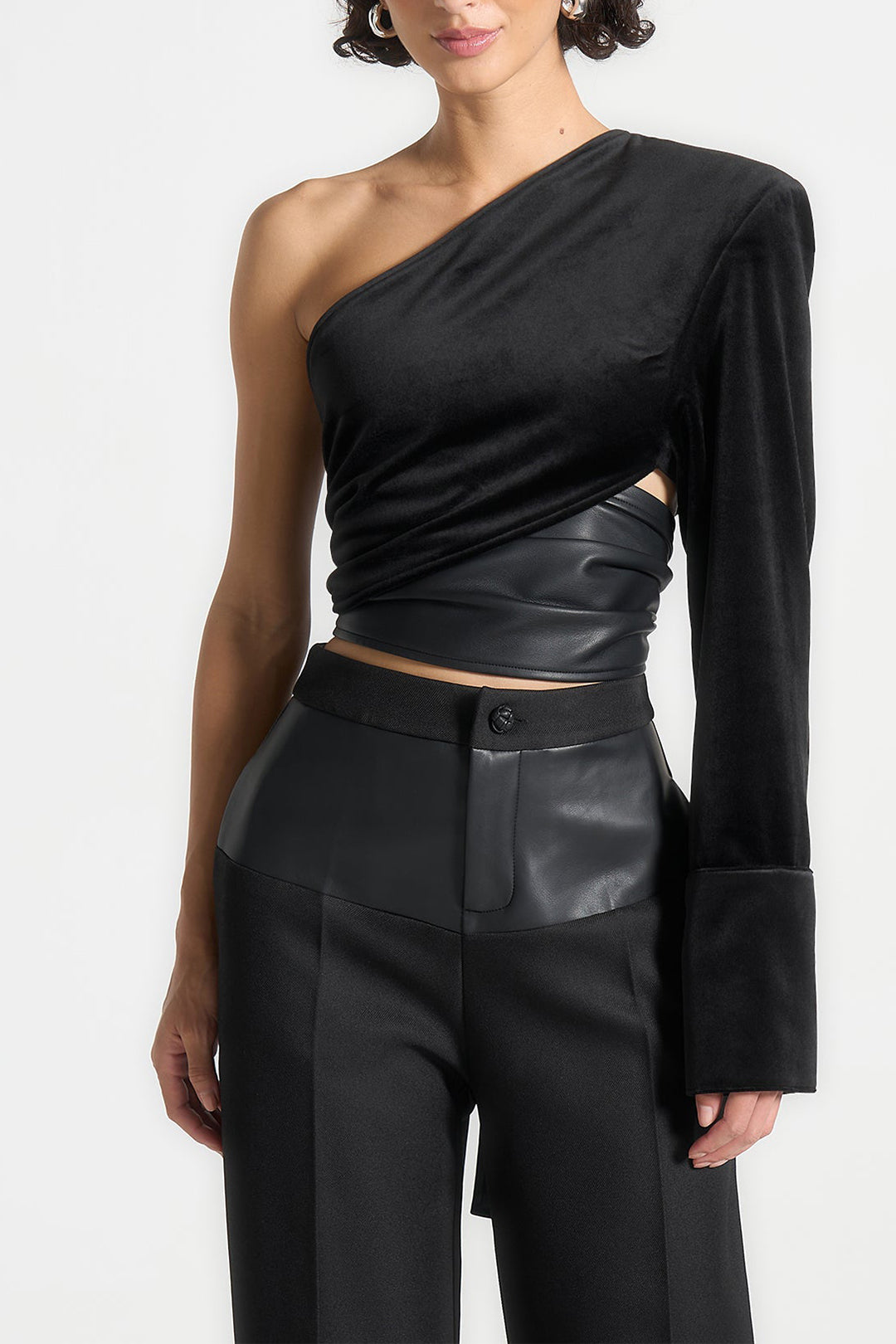 OneSleeveVeganLeatherandVelourWrapTop-Black4.jpg