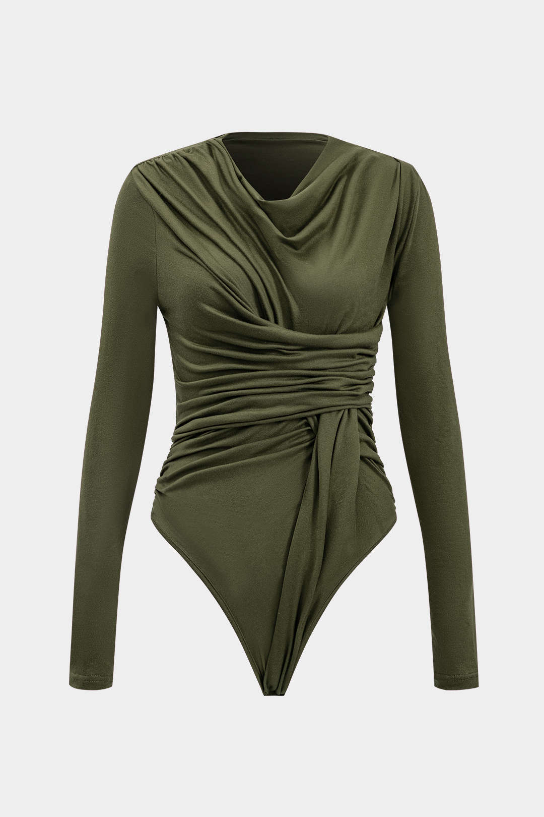 Knit Ruched Long Sleeve Bodysuit