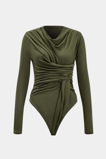 Strik Ruched langærmet bodysuit