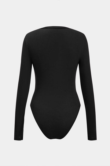 Gebreide ruches met lange mouw bodysuit