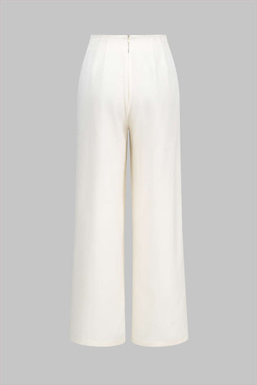 Zipper Detail High Waist Trousers