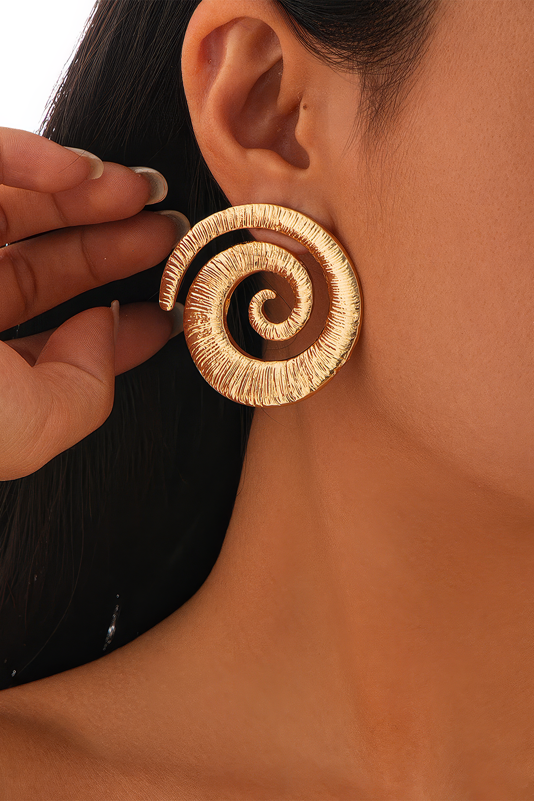 Geometric Spiral Pattern Earrings