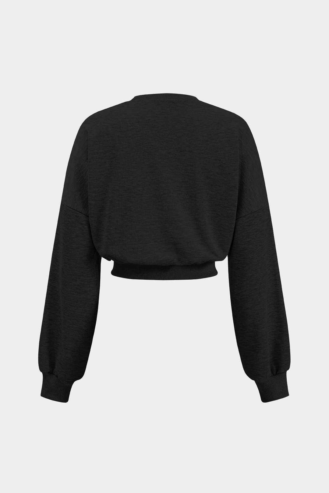 Round Neck Belted Long Sleeve Sweatshirt