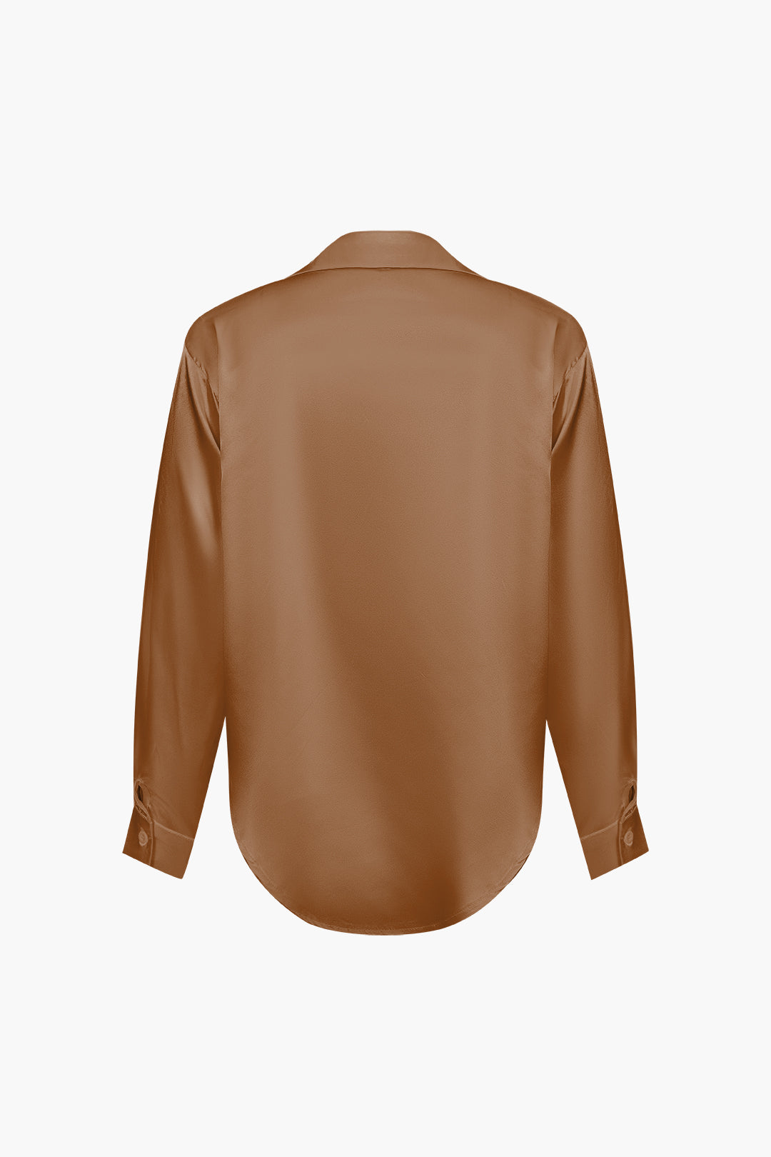 Basic Solid Satin Long-Sleeve Shirts