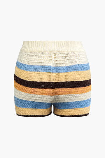 Contrast Stripe Knit Shorts